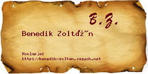 Benedik Zoltán névjegykártya